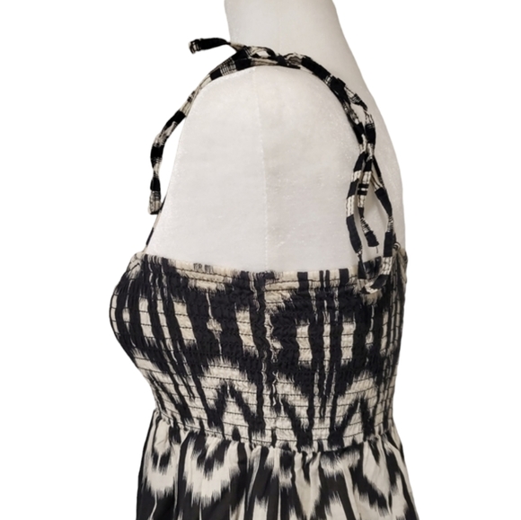 At Last Sundress Women Size Large Black Aztec Print Spaghetti Straps  Dress - Picture 4 of 9